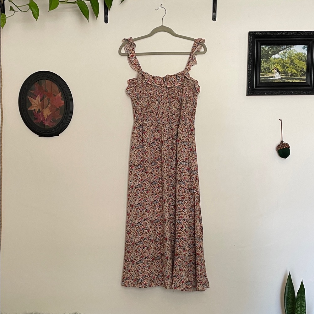 NATURAL LIFE Floral Maxi Dress with Ruffle Straps